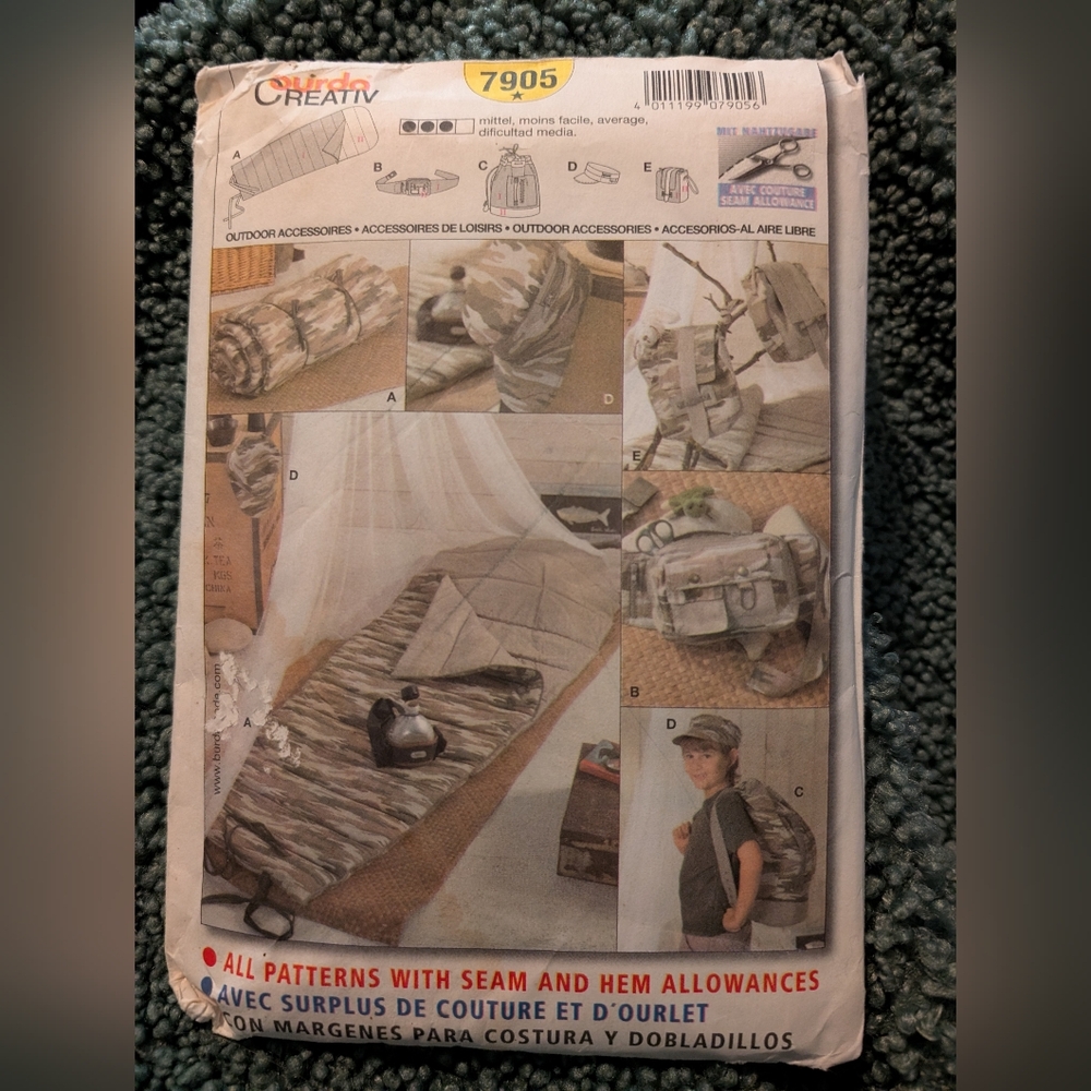 Sleeping bag and accessories pattern
